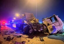 Dos camiones chocaron en la autopista de las Serranías Puntanas