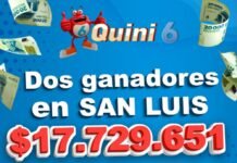 Quini 6: dos apostadores de San Luis ganaron más de $17.700.000 cada uno