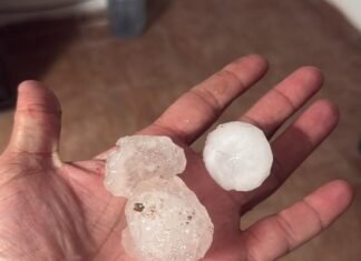 Granizo de gran tamaño azotó San Luis en la noche del viernes