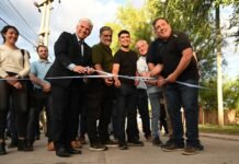 Poggi y “Toti” Videla inauguraron una obra de pavimentación en Las Chacras