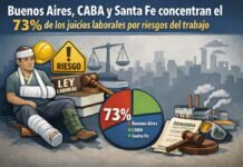 Buenos Aires, CABA y Santa Fe concentran el 73% de los juicios laborales por riesgos del trabajo