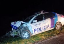 Tres heridos tras el choque entre una camioneta, un caballo y un móvil policial en la ruta provincial 1