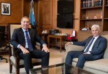 El ministro Santilli recibió al gobernador Poggi en Casa Rosada