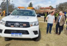 Juana Koslay incorporó dos nuevas camionetas para Servicios Públicos y avanza con la puesta en valor de plazas