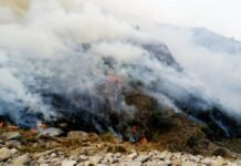 El incendio en Estancia Grande continúa, pero lograron proteger las viviendas y las llamas perdieron intensidad