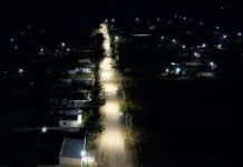 Buena Esperanza incorporó 600 metros de luminarias LED y renovó la iluminación de la Plaza Centenario