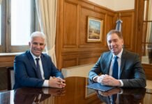 Poggi se reunió con el nuevo jefe de Gabinete de Ministros de la Nación, Diego Santilli