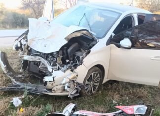 Un joven de 23 años murió tras chocar en motocicleta contra un automóvil en la ruta nacional 79