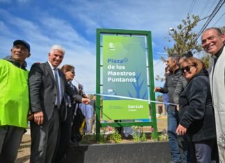 Hissa y Poggi inauguraron la renovación de la plaza Maestros Puntanos