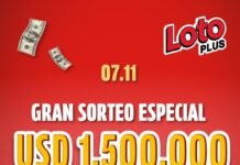 Loto Plus sortea 1.500.000 dólares libres de impuestos